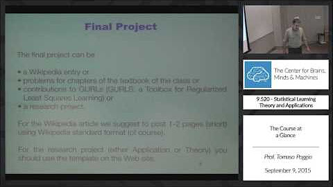MIT Course 9.520 - Statistical Learning Theory and Applications, Fall 2015