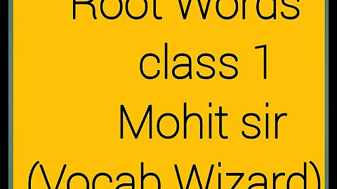 Root Words series