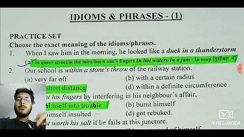 MOST IMPORTANT IDIOMS & PHRASES