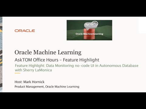 Oracle Machine Learning Office Hours - YouTube